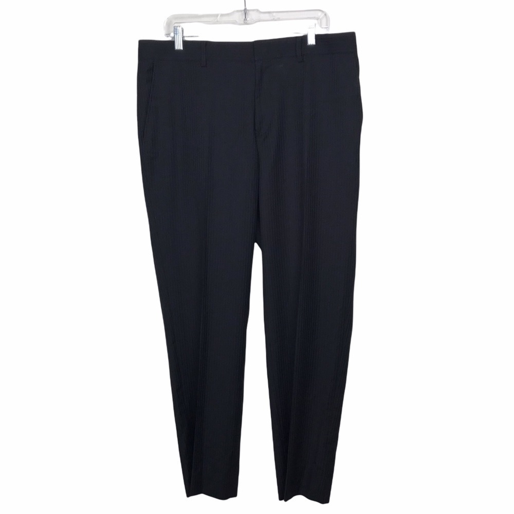 Rockin Sartorial Black 100% Wool Pinstripe Pants